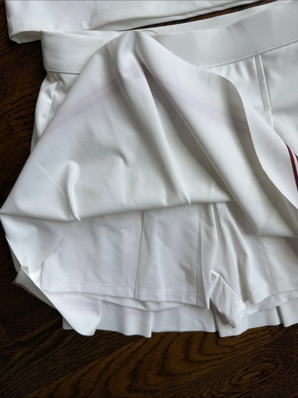 Zara White Tennis Matching Set with Maroon Trim